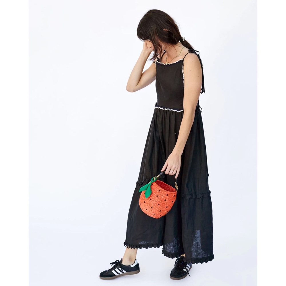 Clare V. Top Handle Hand Woven Strawberry Fruit Bag NWT Removable Handle - Picture 4 of 6